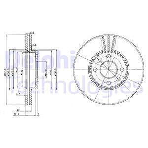 Delphi Bremsscheibe [Hersteller-Nr. BG2693] für Renault von Delphi