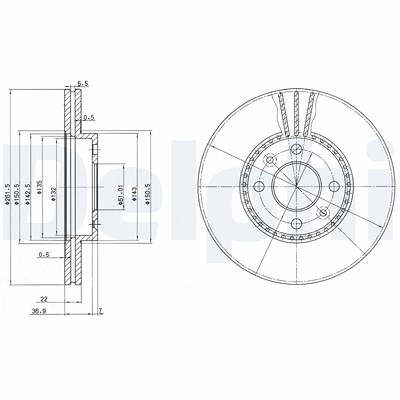 Delphi Bremsscheibe [Hersteller-Nr. BG2693] für Renault von Delphi