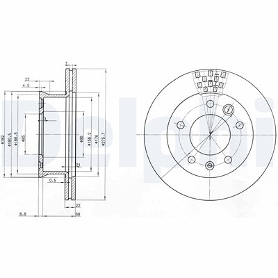 Delphi Bremsscheibe [Hersteller-Nr. BG3236] für Mercedes-Benz, Nissan, VW von Delphi