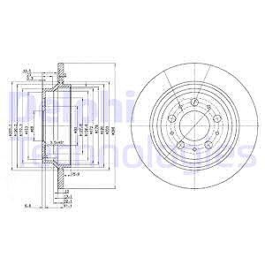 Delphi Bremsscheibe [Hersteller-Nr. BG3515] für Volvo von Delphi