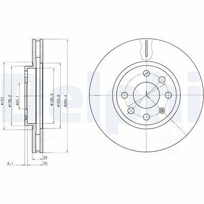 Delphi Bremsscheibe [Hersteller-Nr. BG3569] für Opel von Delphi