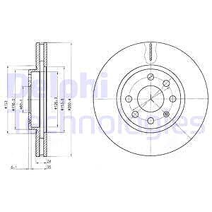 Delphi Bremsscheibe [Hersteller-Nr. BG3569] für Opel von Delphi