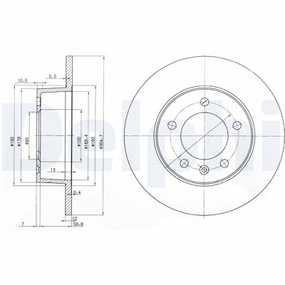 Delphi Bremsscheibe [Hersteller-Nr. BG3681] für Nissan, Opel, Renault von Delphi