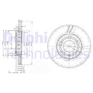 Delphi Bremsscheibe [Hersteller-Nr. BG3695] für Mercedes-Benz, Skoda, VW von Delphi