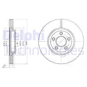 Delphi Bremsscheibe [Hersteller-Nr. BG3704] für Chrysler von Delphi