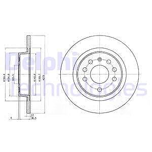 Delphi Bremsscheibe [Hersteller-Nr. BG3731C] für Fiat, Opel, Saab von Delphi