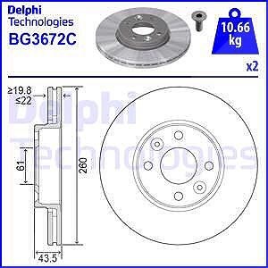 Delphi Bremsscheibe [Hersteller-Nr. BG3762] für Dacia, Nissan, Renault von Delphi