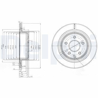 Delphi Bremsscheibe [Hersteller-Nr. BG3765C] für Infiniti, Nissan, Renault von Delphi