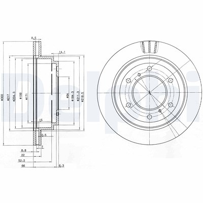 Delphi Bremsscheibe [Hersteller-Nr. BG3813] für Mitsubishi von Delphi