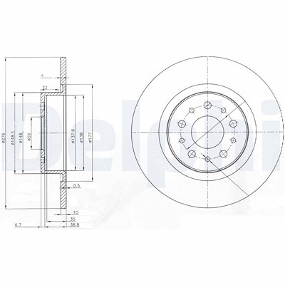 Delphi Bremsscheibe [Hersteller-Nr. BG3857] für Alfa Romeo von Delphi