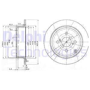 Delphi Bremsscheibe [Hersteller-Nr. BG3889] für Toyota von Delphi