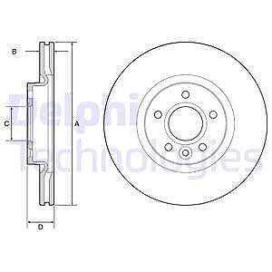 Delphi Bremsscheibe [Hersteller-Nr. BG3895C] für Ford, Land Rover, Volvo von Delphi