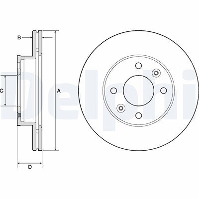 Delphi Bremsscheibe [Hersteller-Nr. BG3935C] für Hyundai, Kia von Delphi