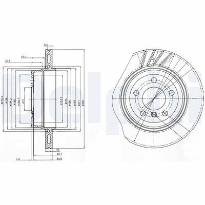 Delphi Bremsscheibe [Hersteller-Nr. BG3943] für BMW von Delphi