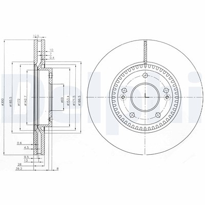 Delphi Bremsscheibe [Hersteller-Nr. BG4011] für Hyundai, Kia von Delphi