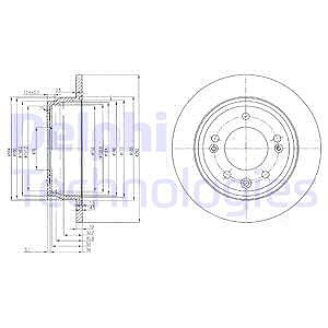 Delphi Bremsscheibe [Hersteller-Nr. BG4082C] für Hyundai, Kia von Delphi