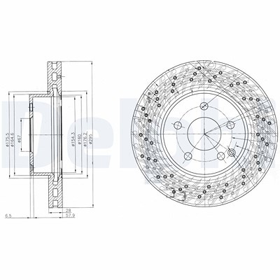 Delphi Bremsscheibe [Hersteller-Nr. BG4142C] für Mercedes-Benz von Delphi