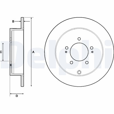 Delphi Bremsscheibe [Hersteller-Nr. BG4161C] für Citroën, Mitsubishi, Peugeot von Delphi