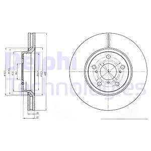 Delphi Bremsscheibe [Hersteller-Nr. BG4236C] für Toyota von Delphi