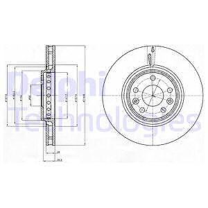 Delphi Bremsscheibe [Hersteller-Nr. BG4266] für Renault von Delphi