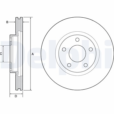 Delphi Bremsscheibe [Hersteller-Nr. BG4562C] für Mazda von Delphi