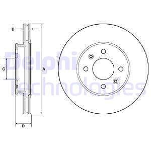 Delphi Bremsscheibe [Hersteller-Nr. BG4744C] für Hyundai, Kia von Delphi