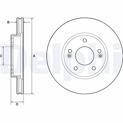 Delphi Bremsscheibe [Hersteller-Nr. BG4745C] für Hyundai, Kia von Delphi