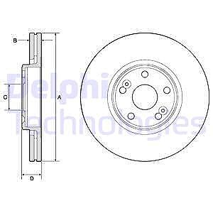 Delphi Bremsscheibe [Hersteller-Nr. BG4746C] für Renault von Delphi