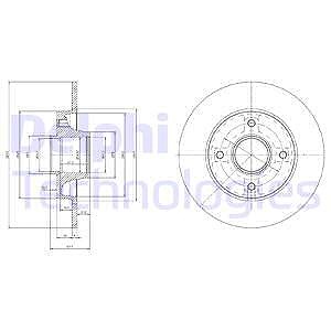 Delphi Bremsscheibe [Hersteller-Nr. BG9022RSC] für Citroën, Ds, Opel, Peugeot von Delphi