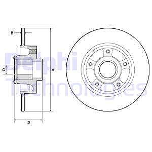 Delphi Bremsscheibe [Hersteller-Nr. BG9137RS] für Renault von Delphi