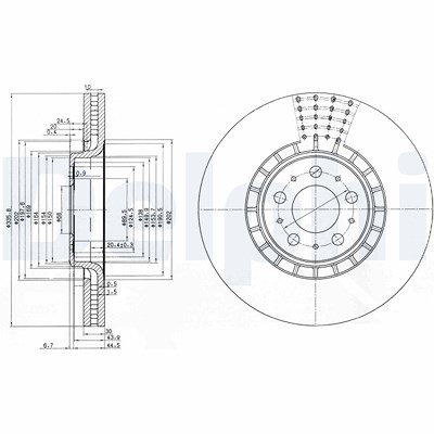 Delphi Bremsscheibe [Hersteller-Nr. BG9783C] für Volvo von Delphi