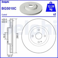 Bremsscheiben DELPHI BG5010C vorne, belüftet, 2 Stück von Delphi