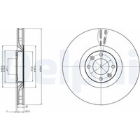 Bremsscheibe DELPHI BG9107C vorne, belüftet, hochkarbonisiert, 1 Stück von Delphi