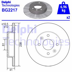 Bremsscheibe Delphi BG2217 von Delphi