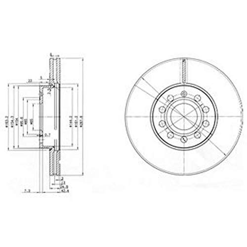 Bremsscheibe - Delphi BG3833C von Delphi