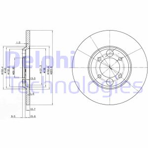 Bremsscheibe Hinterachse Delphi BG2084 von Delphi