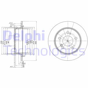 Bremsscheibe Hinterachse Delphi BG2291 von Delphi