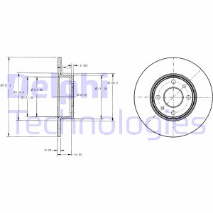 Bremsscheibe Hinterachse Delphi BG2322 von Delphi