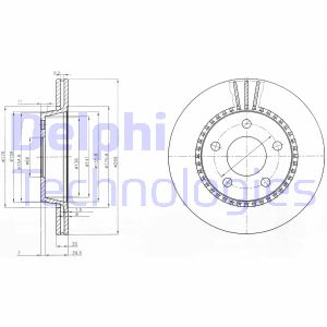 Bremsscheibe Hinterachse Delphi BG2519 von Delphi