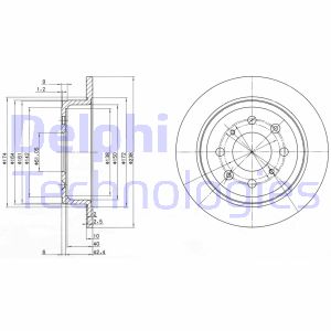 Bremsscheibe Hinterachse Delphi BG2538 von Delphi