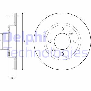 Bremsscheibe Hinterachse Delphi BG2572 von Delphi