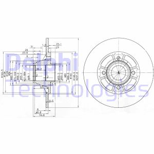 Bremsscheibe Hinterachse Delphi BG2638 von Delphi