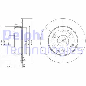 Bremsscheibe Hinterachse Delphi BG2666 von Delphi