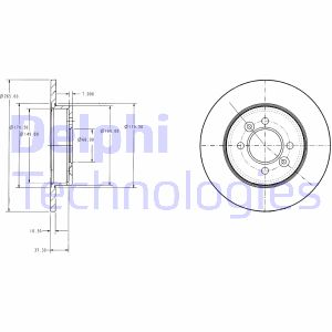 Bremsscheibe Hinterachse Delphi BG2694 von Delphi