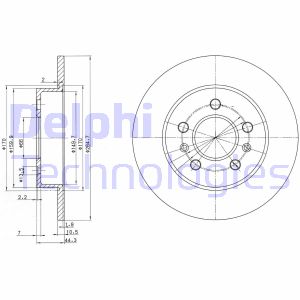 Bremsscheibe Hinterachse Delphi BG2696 von Delphi