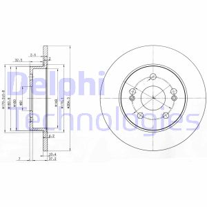 Bremsscheibe Hinterachse Delphi BG2698 von Delphi