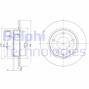 Bremsscheibe Hinterachse Delphi BG2806 von Delphi