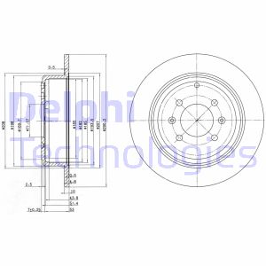 Bremsscheibe Hinterachse Delphi BG2873 von Delphi