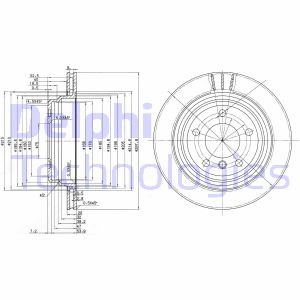 Bremsscheibe Hinterachse Delphi BG3042 von Delphi