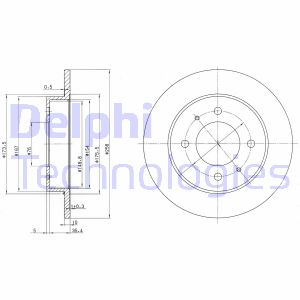 Bremsscheibe Hinterachse Delphi BG3070 von Delphi